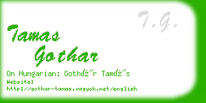 tamas gothar business card